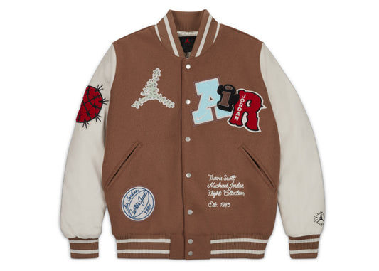 Travis Scott x Jordan Varsity Jacket (Taille Asie) Marron antique