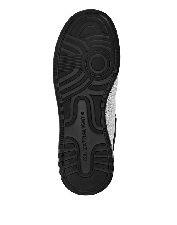 Philipp Plein Leather Low-Top Sneakers Moon Walker White Black