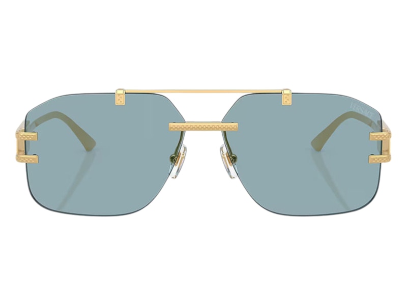 Versace Aviator Sunglasses Blue Gold