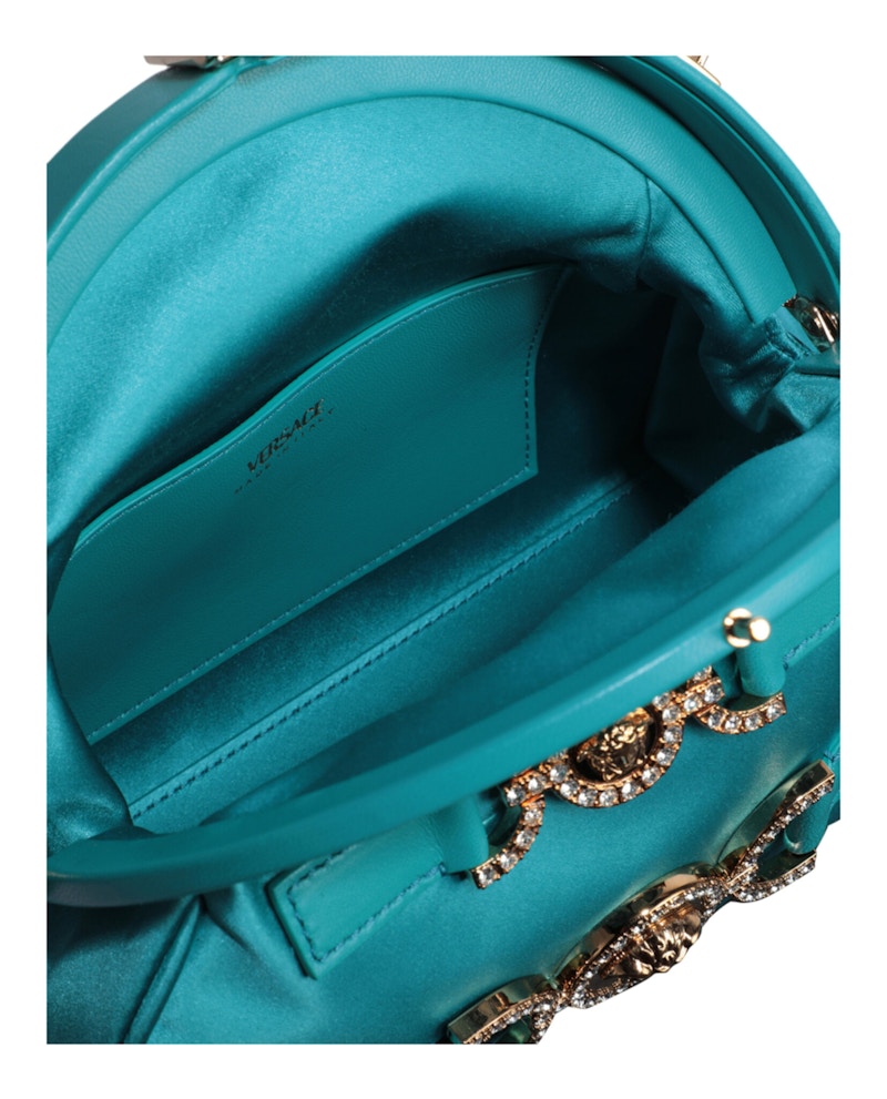 Versace Crystal Medusa '95 Satin Handbag Glacier Green