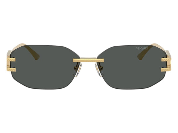 Versace Geometric Sunglasses Gray Gold