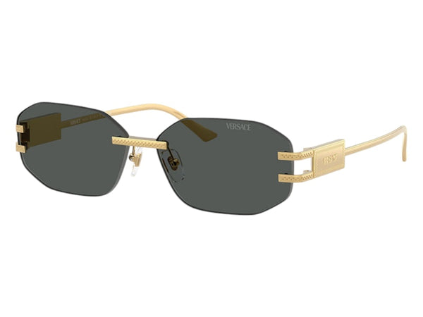 Versace Geometric Sunglasses Gray Gold