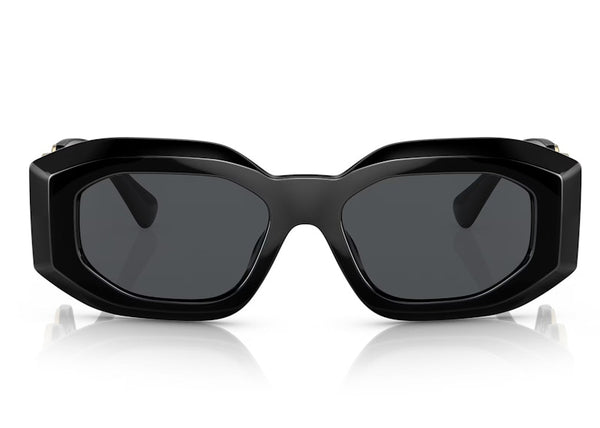Versace Irregular Sunglasses Black/Dark Grey