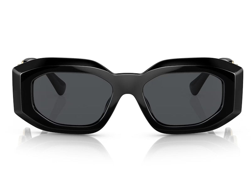 Versace Irregular Sunglasses Black/Dark Grey