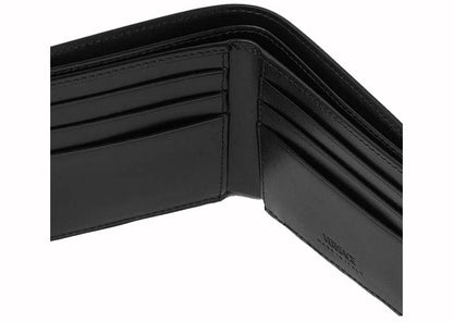 Versace La Greca Wallet (6 Card Slots) Black/Grey/Green 