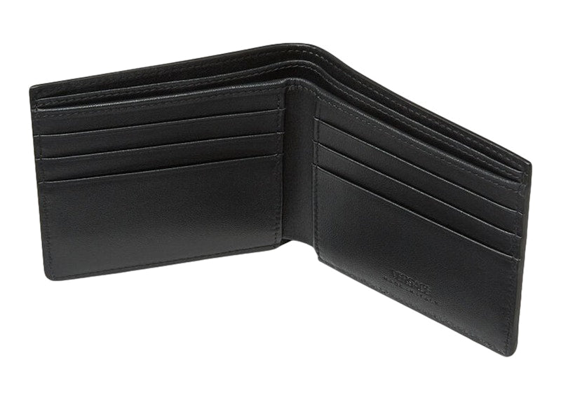 Versace Medusa Biggie (6 Card Slot 2 Cash Compartments) Wallet Black/Gold