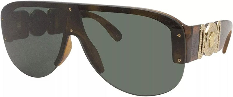 Versace Medusa Biggie Shield Sunglasses Tortoise/Green