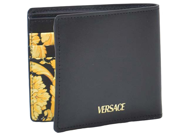 Versace Medusa Logo Barocco Print Bi-Fold Wallet Black/Glod