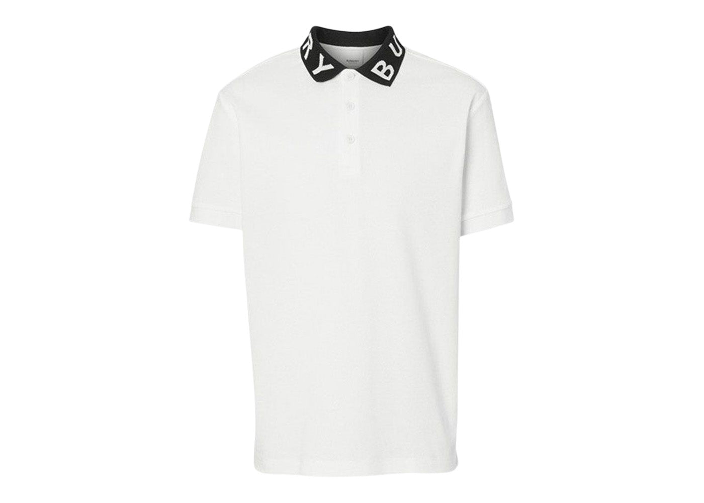 Polo Burberry Ryland avec logo sur le col Blanc/Noir 