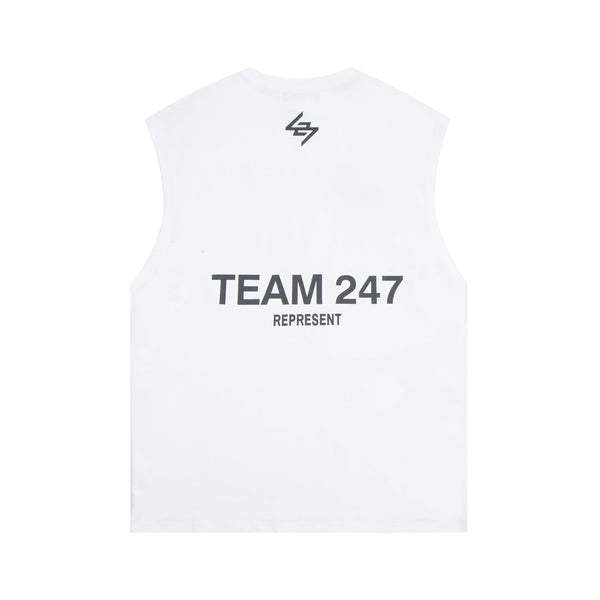 Represent x Marchon Team 247 Oversized Tank Top Flat White