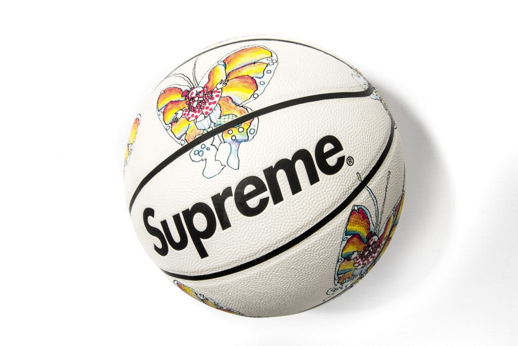 Supreme Gonz Butterfly Spalding Basketball White 