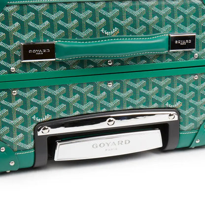 Goyard Green Chevron Coated Canvas Bourget PM