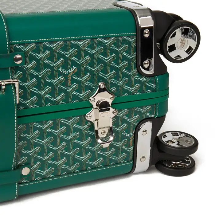 Goyard Green Chevron Coated Canvas Bourget PM