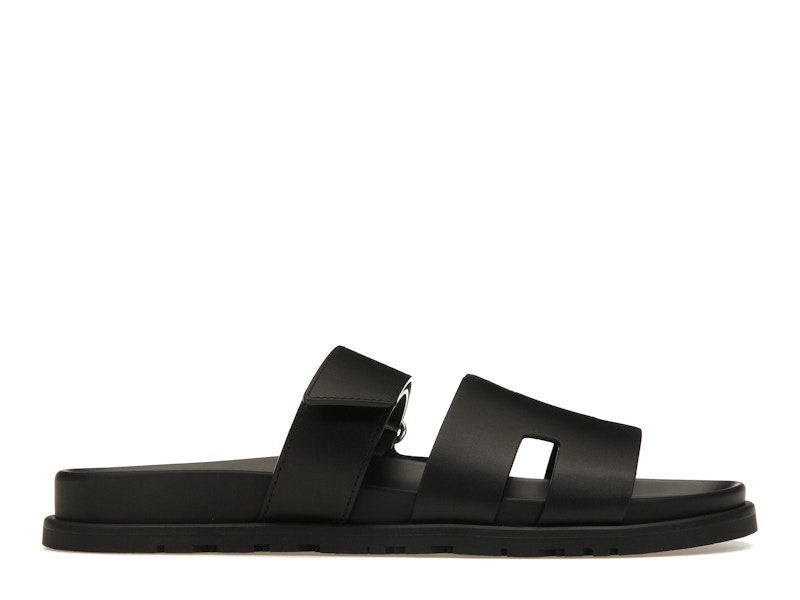 Hermes Chypre Sandal Noir Calfskin Leather