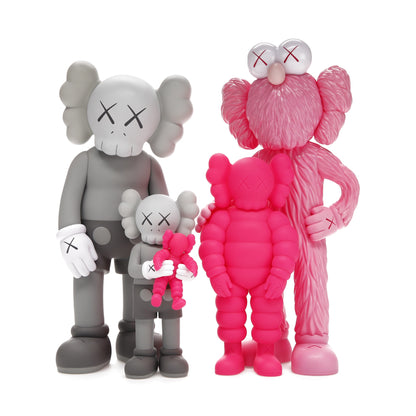 Figurines en vinyle de la famille KAWS Gris/Rose