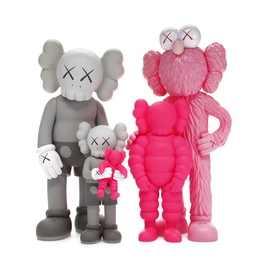 KAWS Family Vinyl Figures Grey/Pink