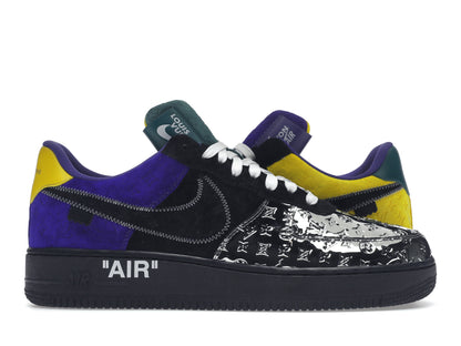 Louis Vuitton Nike Air Force 1 Low Par Virgil Abloh Noir Argent Métallisé