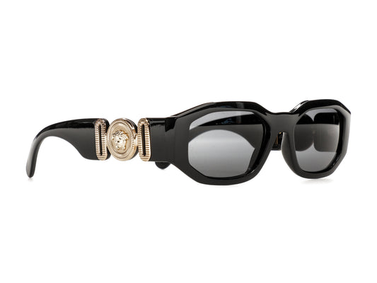 Versace Lunettes de soleil irrégulières Biggie Noir/Gris foncé