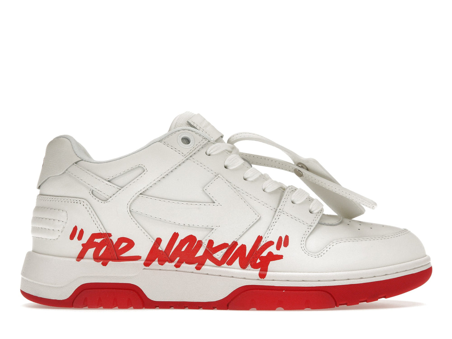 OFF-WHITE Out Of Office OOO Low Tops White Red