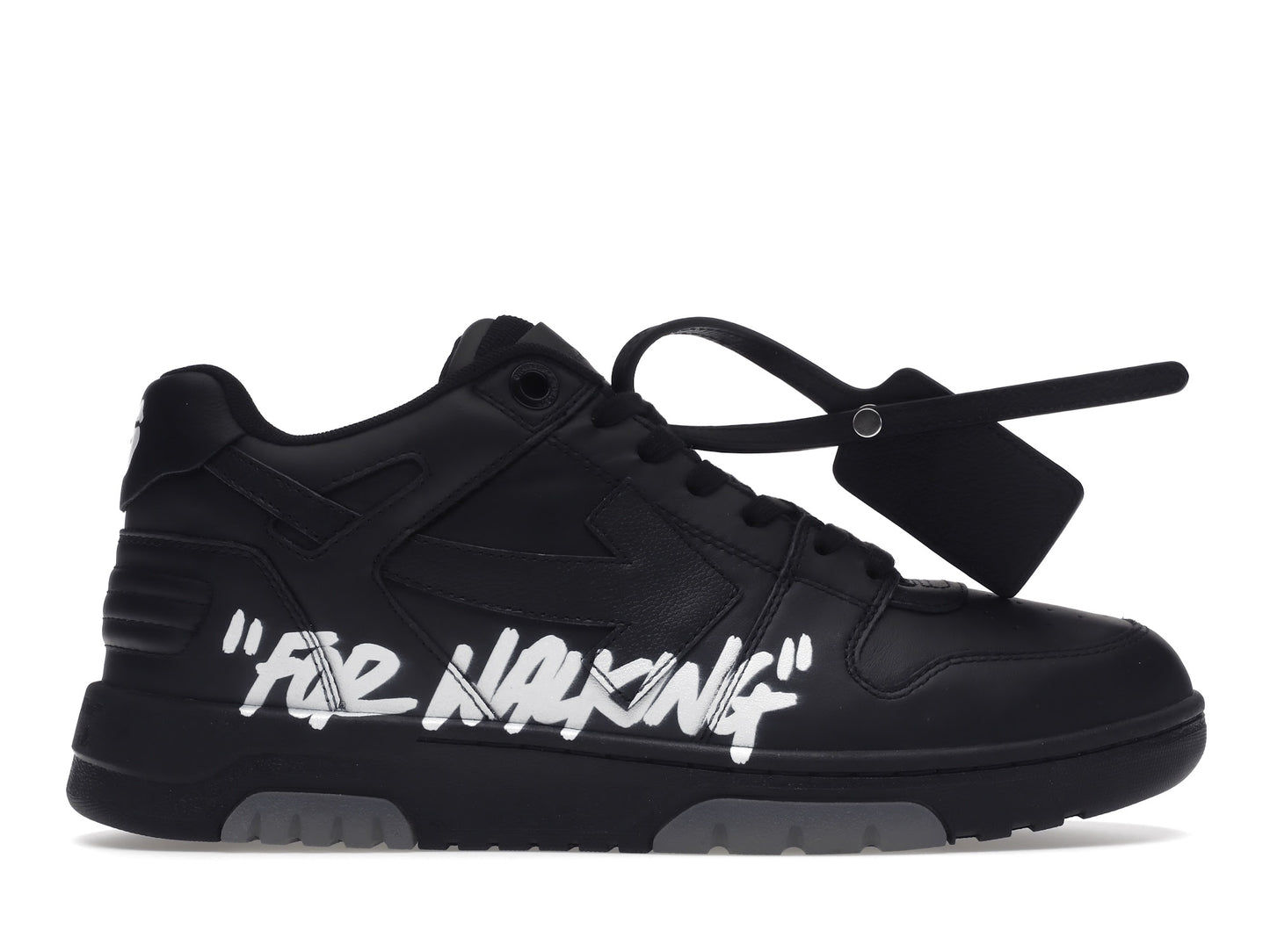 OFF-WHITE Out Of Office OOO "For Walking" Low Tops Black White