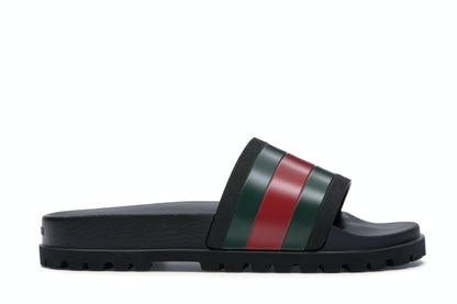 Sandale à glissière Gucci Web Noir