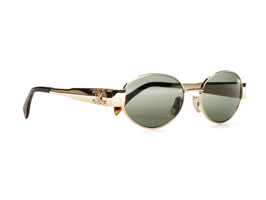 Celine Triomphe Metal 01 Sunglasses Gold/Green