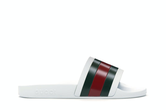 Gucci Pursuit Pool Slides White