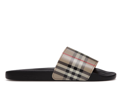 Burberry Furley Check Slides Archive Beige