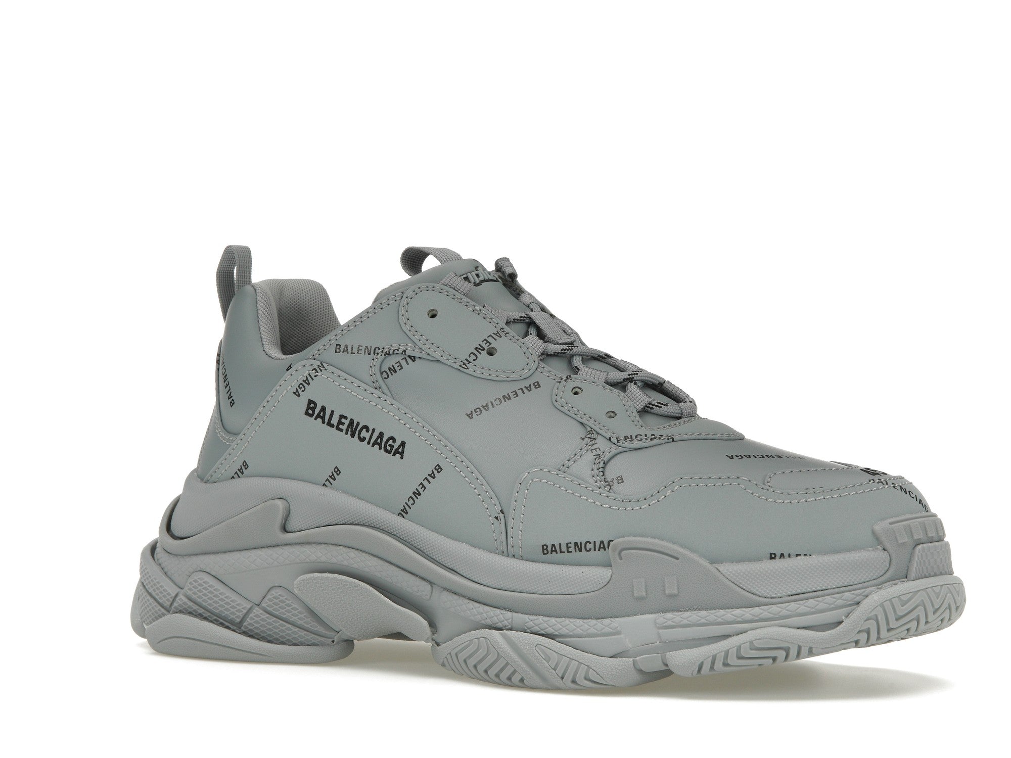 Balenciaga Triple S AllOver Logo Gray Black