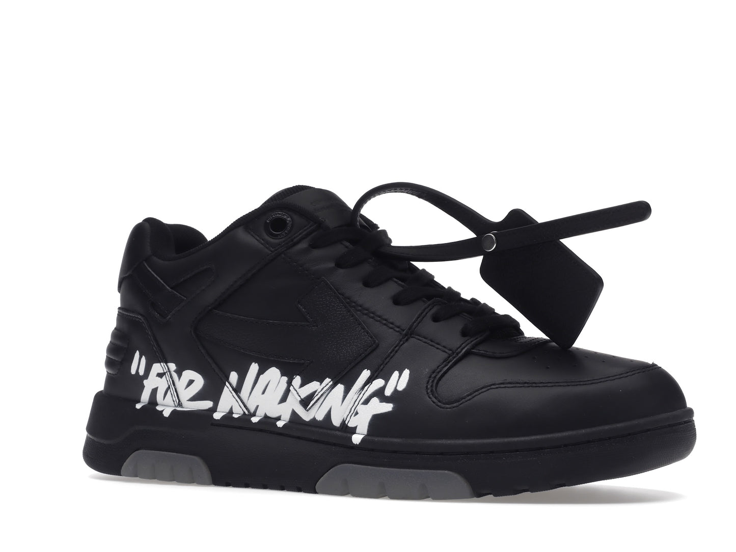 OFF-WHITE Out Of Office OOO "For Walking" Low Tops Black White