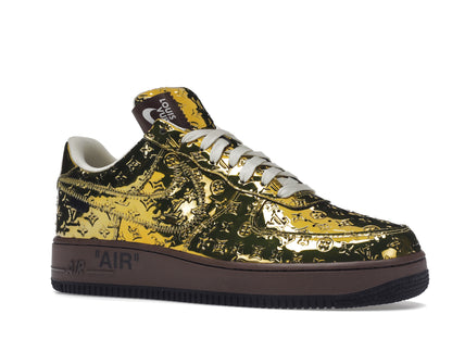 Louis Vuitton Nike Air Force 1 Low Par Virgil Abloh Or Métallisé