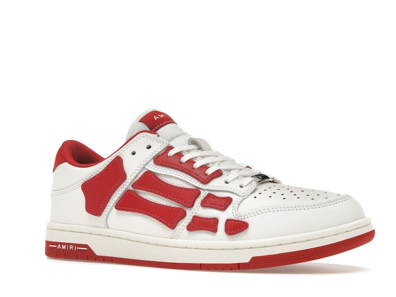 AMIRI Skel Top Low Blanc Rouge 