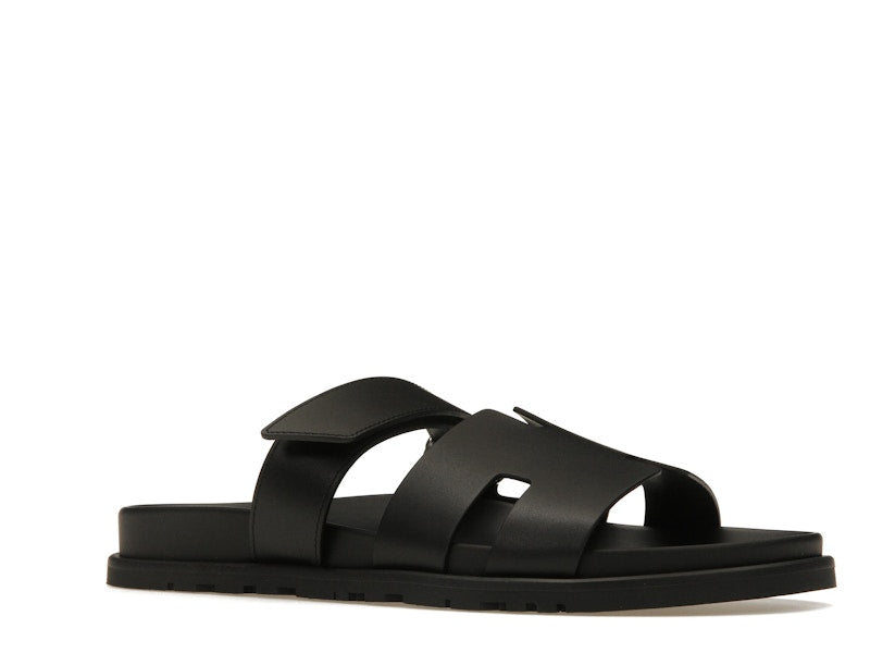 Hermes Chypre Sandal Noir Calfskin Leather