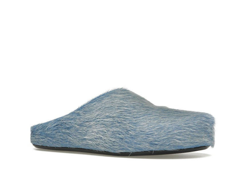 Marni Long Hair Calfskin Fussbett Sabot Mule Indigo