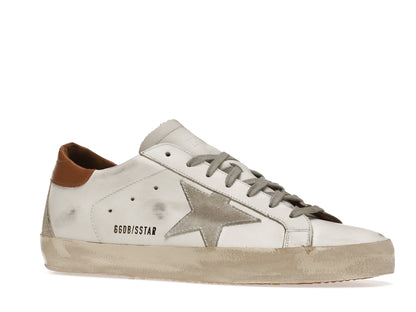 Golden Goose Super-Star White Vacchetta Tan Grey Suede Patch