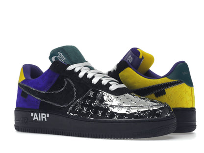 Louis Vuitton Nike Air Force 1 Low Par Virgil Abloh Noir Argent Métallisé