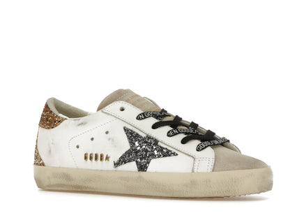 Golden Goose Super-Star White Silver Gold Glitter (Women's)