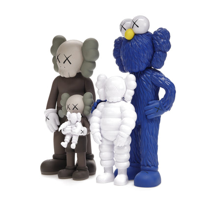 Figurines en vinyle de la famille KAWS Marron/Bleu/Blanc