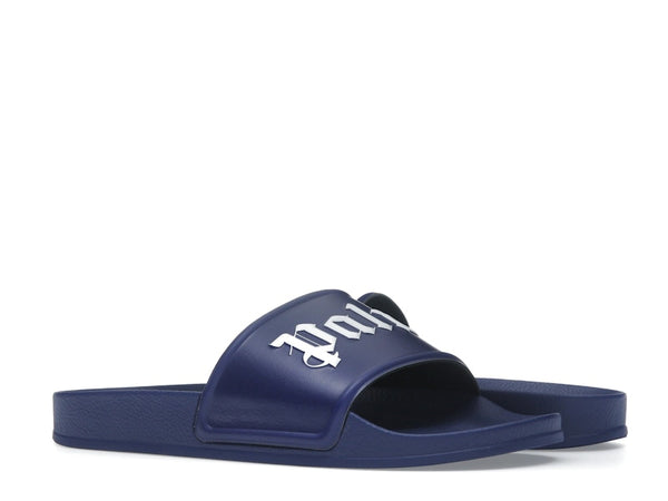 Palm Angels Pool Slides Dark Blue White SS23