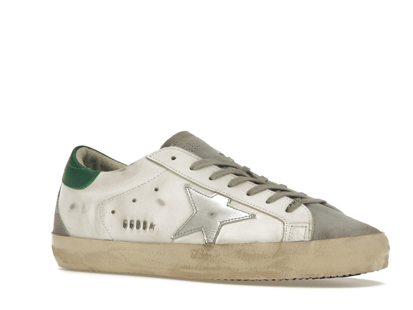 Golden Goose Super-Star Blanc Argent Vert