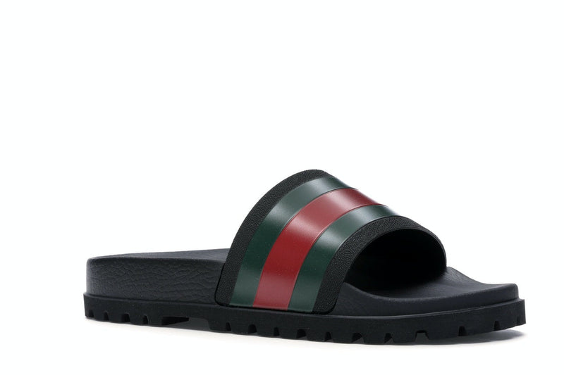 Gucci Web Slide Sandale Schwarz