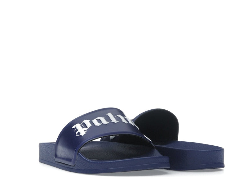 Palm Angels Pool Slides Dark Blue White SS23