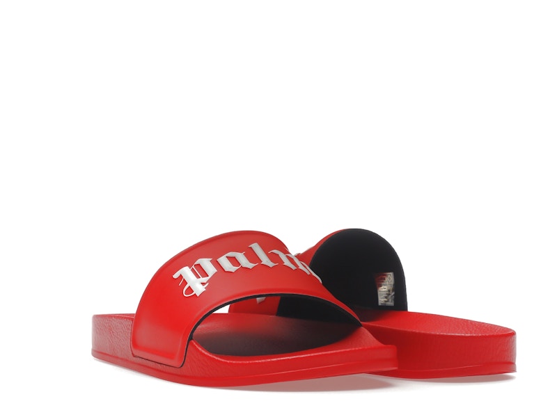 Palm Angels Pool Slides Red White