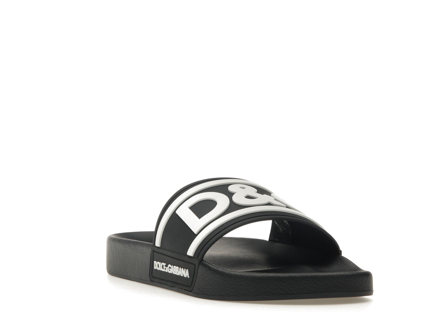 Dolce & Gabbana Beachwear Sliders DG Logo Black White