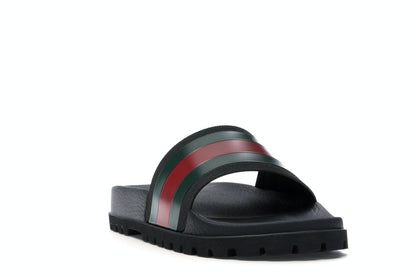 Sandale à glissière Gucci Web Noir