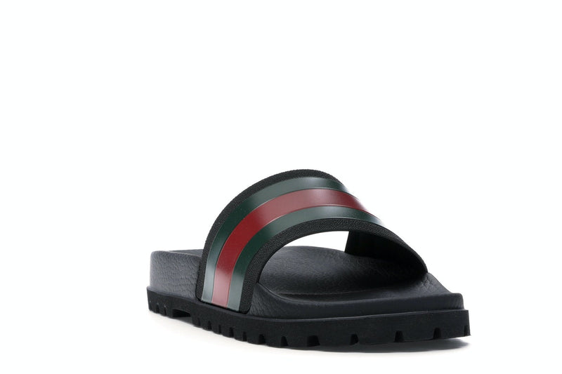 Gucci Web Slide Sandale Schwarz