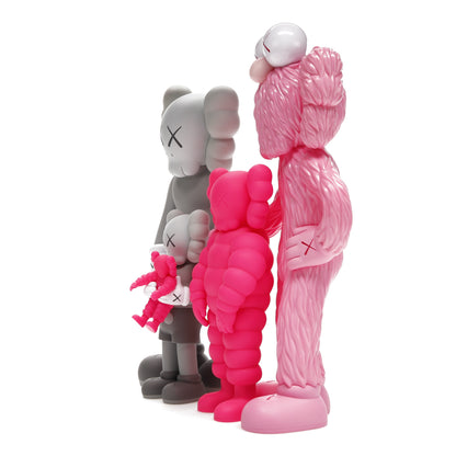 Figurines en vinyle de la famille KAWS Gris/Rose