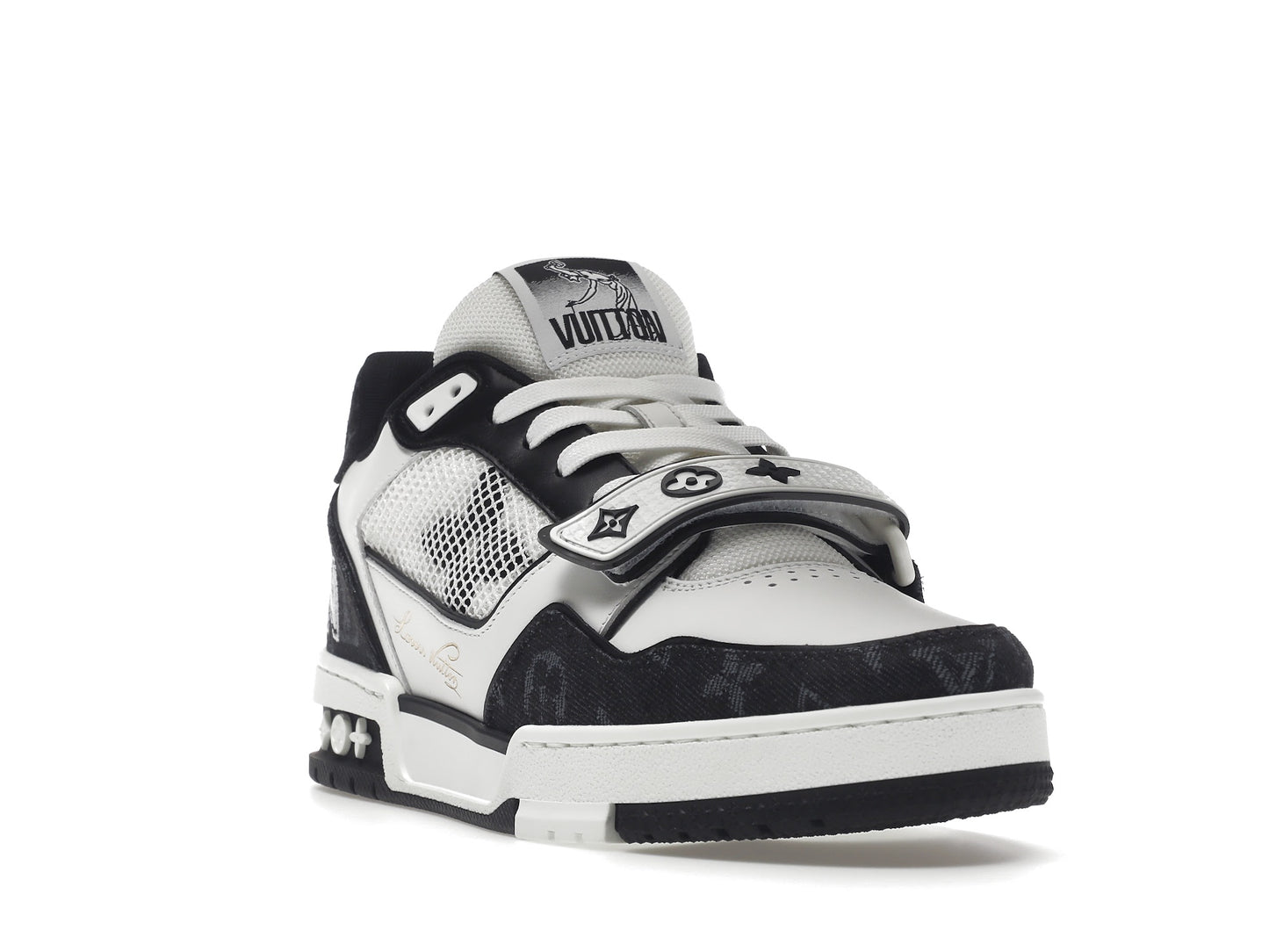 Louis Vuitton LV Trainer Velcro Strap Monogram Denim Black White