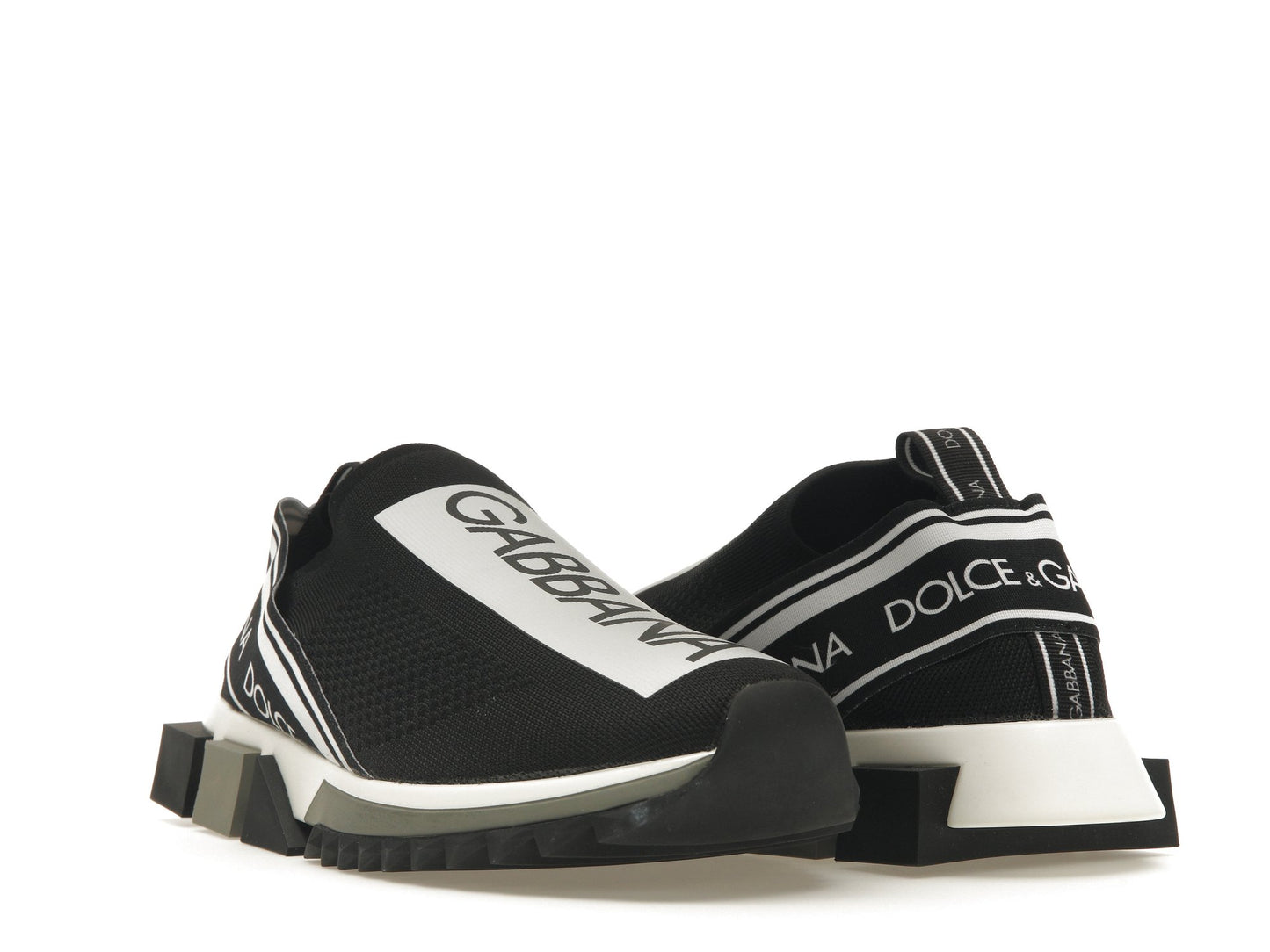 Dolce &amp; Gabbana Sorrento Logo Slip On Black Gray White 