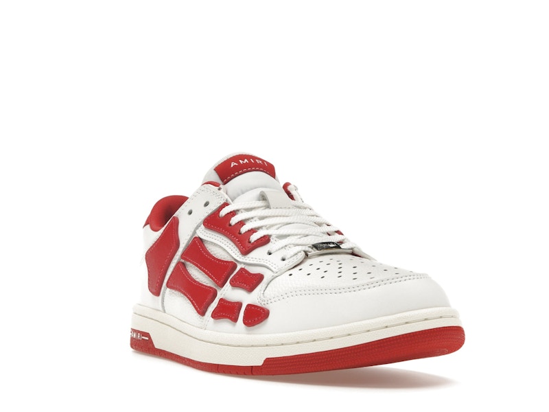 AMIRI Skel Top Low Blanc Rouge 